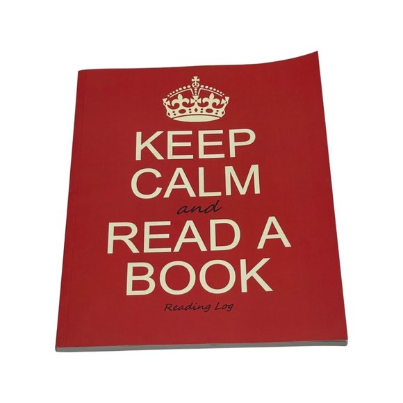 KEEP CALM AND READ A BOOK Reading Log Tracker for Book Record Red NWOT - Picture 1 of 7